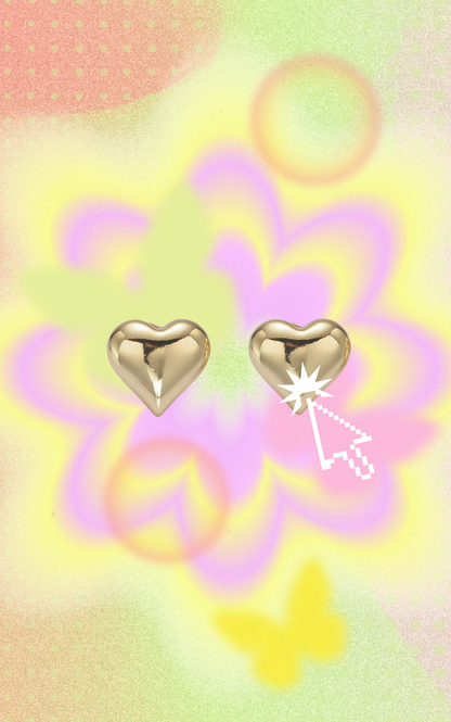 Puffed Heart Studs