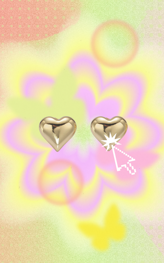 Puffed Heart Studs