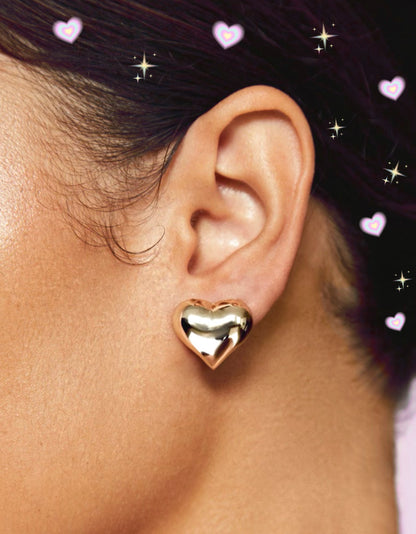 Puffed Heart Studs